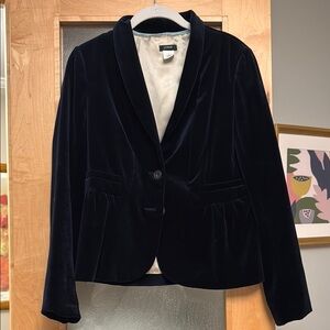 J Crew Blue Velvet Blazer for Formal Occasions